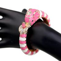 Elegant Streetwear Animal Alloy Enamel Inlay Artificial Diamond Women's Bangle main image 2