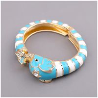 Elegant Streetwear Animal Alloy Enamel Inlay Artificial Diamond Women's Bangle main image 4