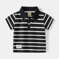 Classic Style Stripe Patchwork Cotton T-shirts & Shirts sku image 2