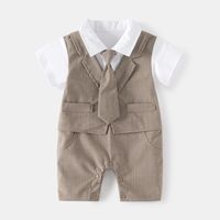 Preppy Style Solid Color Polyester Baby Rompers sku image 6