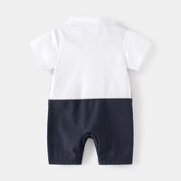 Preppy Style Solid Color Polyester Baby Rompers main image 2