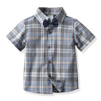 Einfacher Stil Plaid Baumwolle T-shirts & Hemden sku image 1