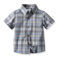 Einfacher Stil Plaid Baumwolle T-shirts & Hemden main image 4