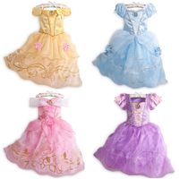 Princess Cartoon Flower Cotton Blend Girls Dresses main image 1