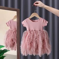 Princess Solid Color Cotton Girls Dresses sku image 13