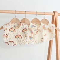 Cute Pastoral Letter Rainbow Fruit Cotton Burp Cloths Baby Accessories main image 5