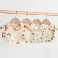 Cute Pastoral Letter Rainbow Fruit Cotton Burp Cloths Baby Accessories main image 4
