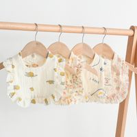 Cute Pastoral Letter Rainbow Fruit Cotton Burp Cloths Baby Accessories main image 1