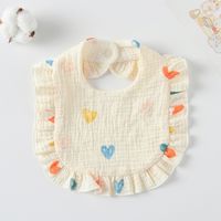 Cute Pastoral Letter Rainbow Fruit Cotton Burp Cloths Baby Accessories sku image 6