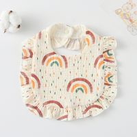 Cute Pastoral Letter Rainbow Fruit Cotton Burp Cloths Baby Accessories sku image 20