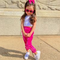 Simple Style Solid Color Velvet Girls Clothing Sets main image 3