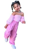 Casual Solid Color Polyester Girls Clothing Sets main image 2