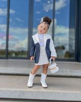 Classical Printing Solid Color Cotton Blend Polyester Girls Outerwear main image 5