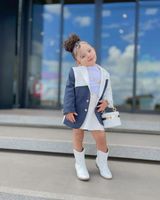 Classical Printing Solid Color Cotton Blend Polyester Girls Outerwear main image 4