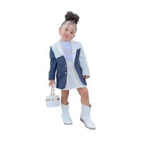 Classical Printing Solid Color Cotton Blend Polyester Girls Outerwear main image 3