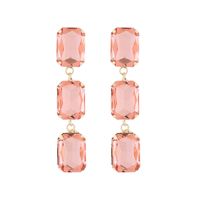 1 Pair Elegant Luxurious Square Plating Inlay Alloy Glass Gold Plated Drop Earrings main image 6