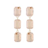 1 Pair Elegant Luxurious Square Plating Inlay Alloy Glass Gold Plated Drop Earrings main image 5