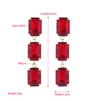 1 Pair Elegant Luxurious Square Plating Inlay Alloy Glass Gold Plated Drop Earrings main image 2