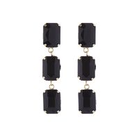 1 Pair Elegant Luxurious Square Plating Inlay Alloy Glass Gold Plated Drop Earrings sku image 2