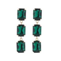 1 Pair Elegant Luxurious Square Plating Inlay Alloy Glass Gold Plated Drop Earrings sku image 3