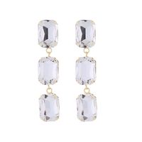 1 Pair Elegant Luxurious Square Plating Inlay Alloy Glass Gold Plated Drop Earrings sku image 4