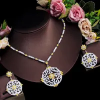 Copper Elegant Exaggerated Bridal Inlay Printing Artificial Gemstones Jewelry Set main image 6