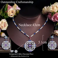 Copper Elegant Exaggerated Bridal Inlay Printing Artificial Gemstones Jewelry Set main image 2