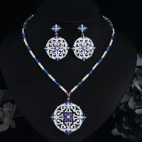 Copper Elegant Exaggerated Bridal Inlay Printing Artificial Gemstones Jewelry Set sku image 1