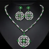 Copper Elegant Exaggerated Bridal Inlay Printing Artificial Gemstones Jewelry Set sku image 2