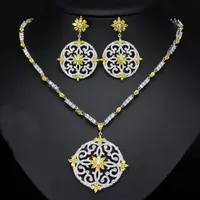 Copper Elegant Exaggerated Bridal Inlay Printing Artificial Gemstones Jewelry Set sku image 3