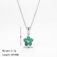 Simple Style Flower Stainless Steel Plating Inlay Zircon White Gold Plated Gold Plated Pendant Necklace sku image 8