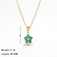 Simple Style Flower Stainless Steel Plating Inlay Zircon White Gold Plated Gold Plated Pendant Necklace sku image 3