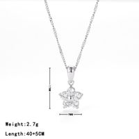 Simple Style Flower Stainless Steel Plating Inlay Zircon White Gold Plated Gold Plated Pendant Necklace sku image 6