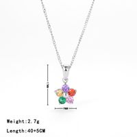 Simple Style Flower Stainless Steel Plating Inlay Zircon White Gold Plated Gold Plated Pendant Necklace sku image 10