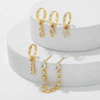 Wholesale Jewelry Cute Sweet Geometric Brass Zircon 18k Gold Plated Silver Plated Plating Inlay Drop Earrings main image 5