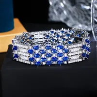 Wholesale Casual Simple Style Geometric Copper Inlay White Gold Plated Zircon Bracelets sku image 1
