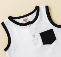 Casual Solid Color Cotton Boys Clothing Sets main image 3