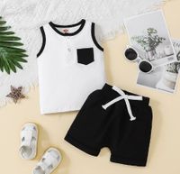 Casual Solid Color Cotton Boys Clothing Sets sku image 7