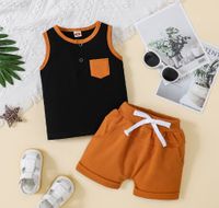 Casual Solid Color Cotton Boys Clothing Sets sku image 13
