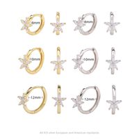 1 Pair Simple Style Flower Inlay Sterling Silver Zircon Earrings main image 1