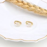 1 Pair Simple Style Flower Inlay Sterling Silver Zircon Earrings main image 6