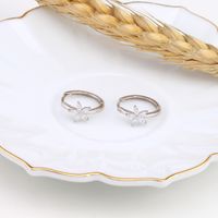1 Pair Simple Style Flower Inlay Sterling Silver Zircon Earrings main image 4