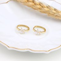1 Pair Simple Style Flower Inlay Sterling Silver Zircon Earrings main image 8