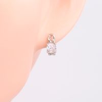 1 Pair Modern Style Round Inlay Sterling Silver Zircon Earrings main image 3