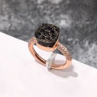 Commute Korean Style Square Alloy Plating Inlay Artificial Crystal Gold Plated Women's Rings main image 8