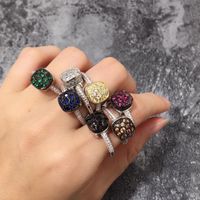 Commute Korean Style Square Alloy Plating Inlay Artificial Crystal Gold Plated Women's Rings main image 4