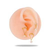 1 Piece Ear Cartilage Rings & Studs Simple Style Geometric Pure Titanium Plating Inlay Zircon main image 6