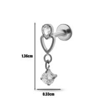 1 Piece Ear Cartilage Rings & Studs Simple Style Geometric Pure Titanium Plating Inlay Zircon sku image 3