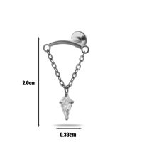 1 Piece Ear Cartilage Rings & Studs Simple Style Geometric Pure Titanium Plating Inlay Zircon sku image 6