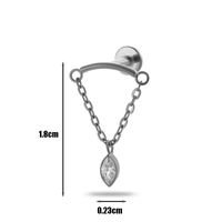 1 Piece Ear Cartilage Rings & Studs Simple Style Geometric Pure Titanium Plating Inlay Zircon sku image 4